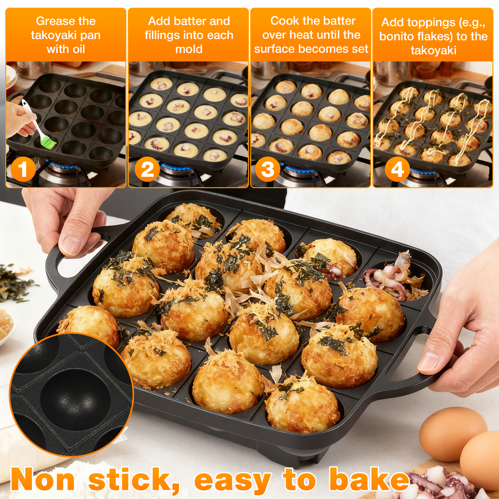 Takoyaki Pan 16 Hole Octopus B - Takoyaki Grill Plate review and price