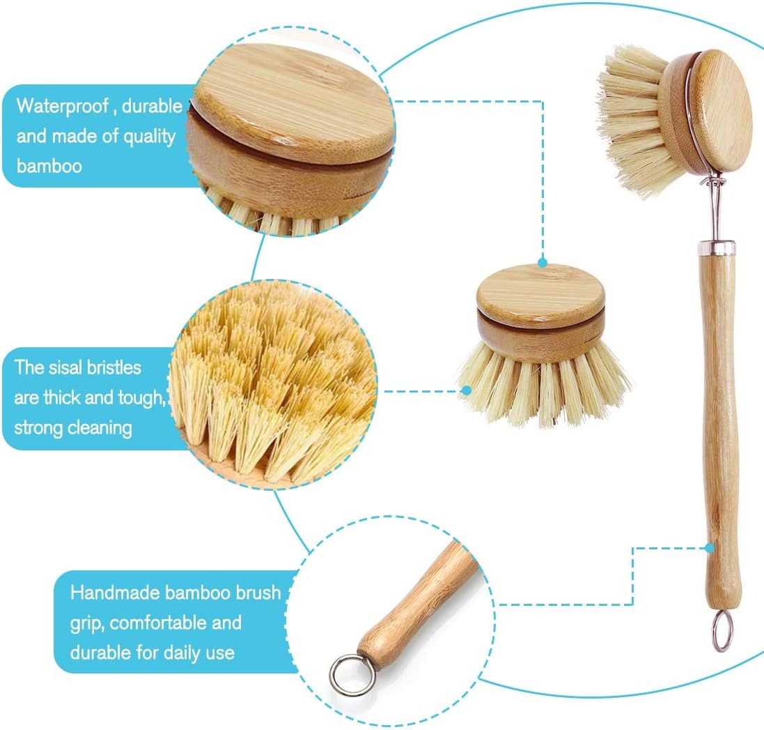 Bamboo Dish Scrub Brushes, Kit - Cast Iron Corn review and price