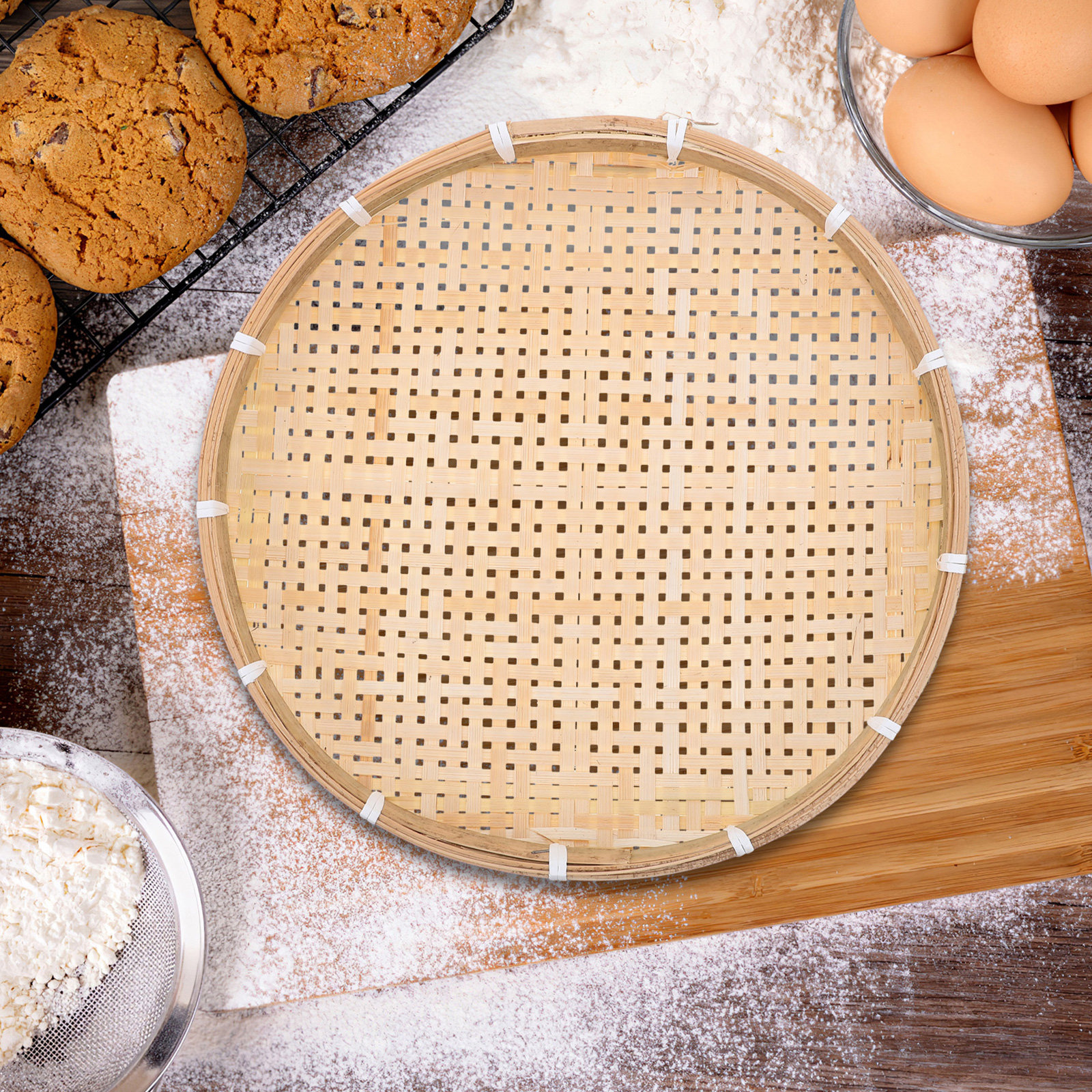 35Cm Round Bamboo Sieve Basket - Dim Sum Basket review and price