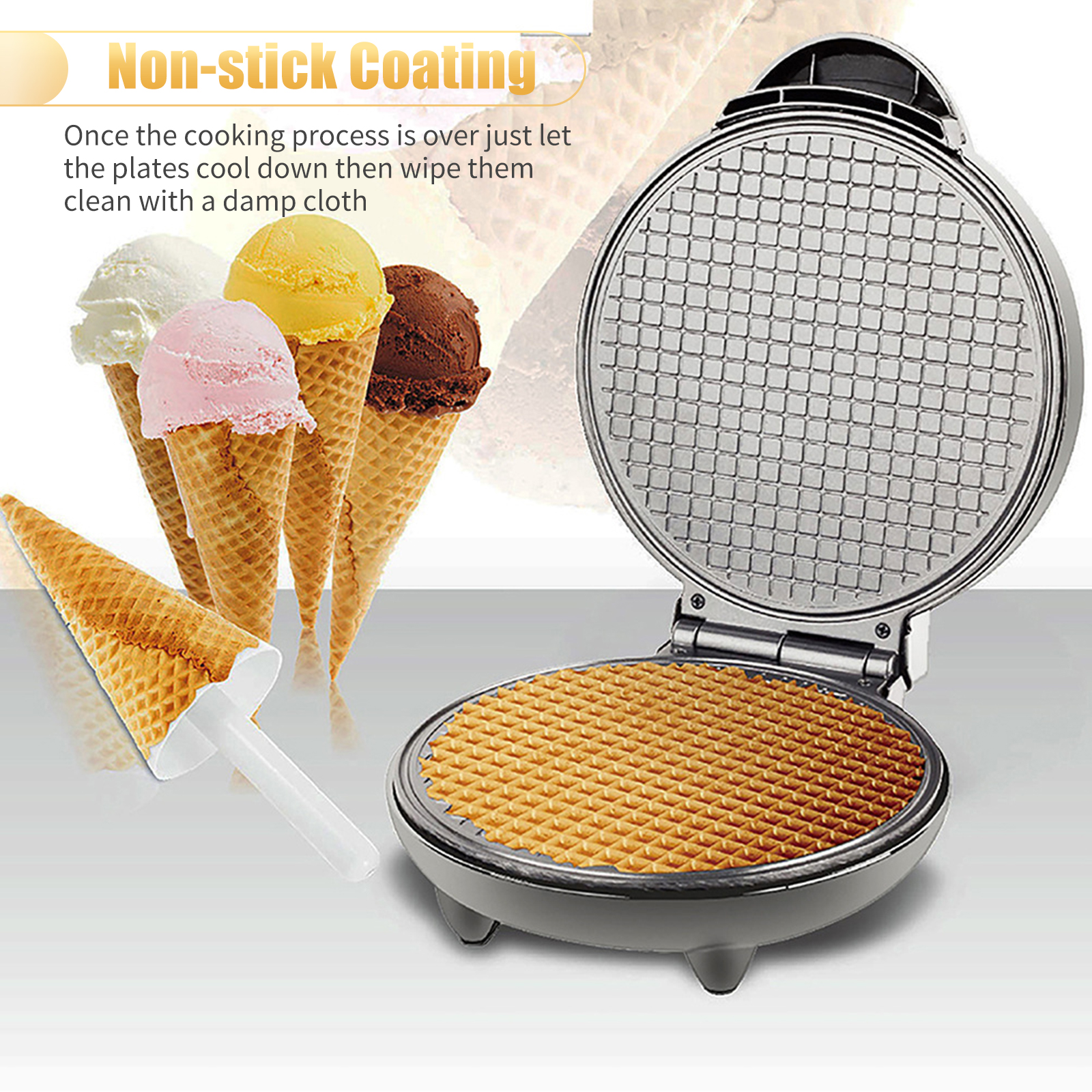 1200W Waffle Maker Nonstick Ba - Waffle Cone Maker review and price