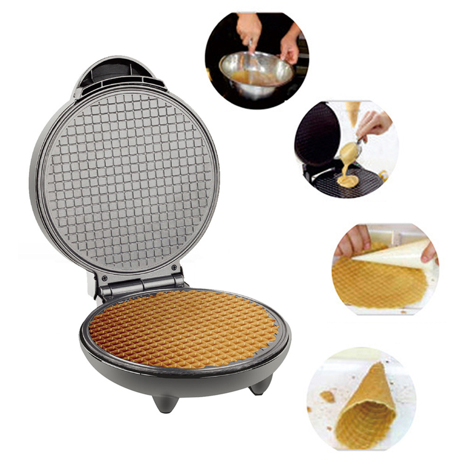 1200W Waffle Maker Nonstick Ba - Waffle Cone Maker review and price