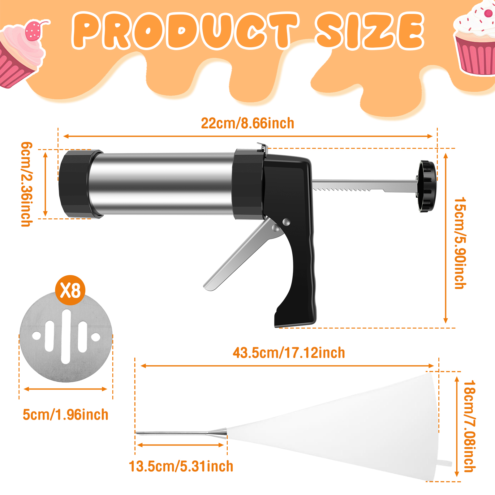 Stainless Steel Cookie Gun Chu - Churros Maker Gun review and price