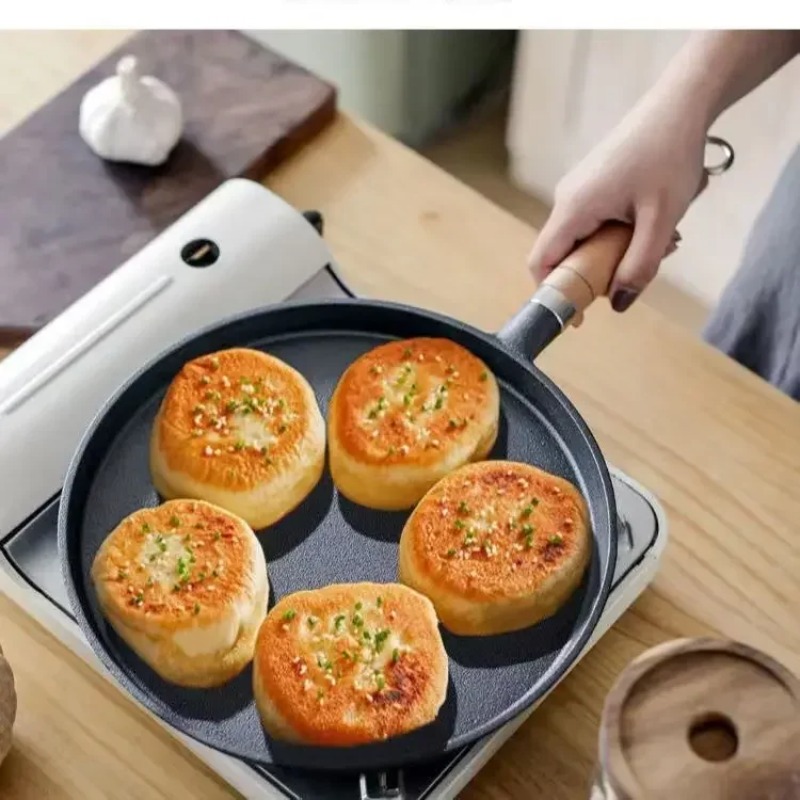 2026 Thick cast iron flat bott - Danish Pancake Pan review and price