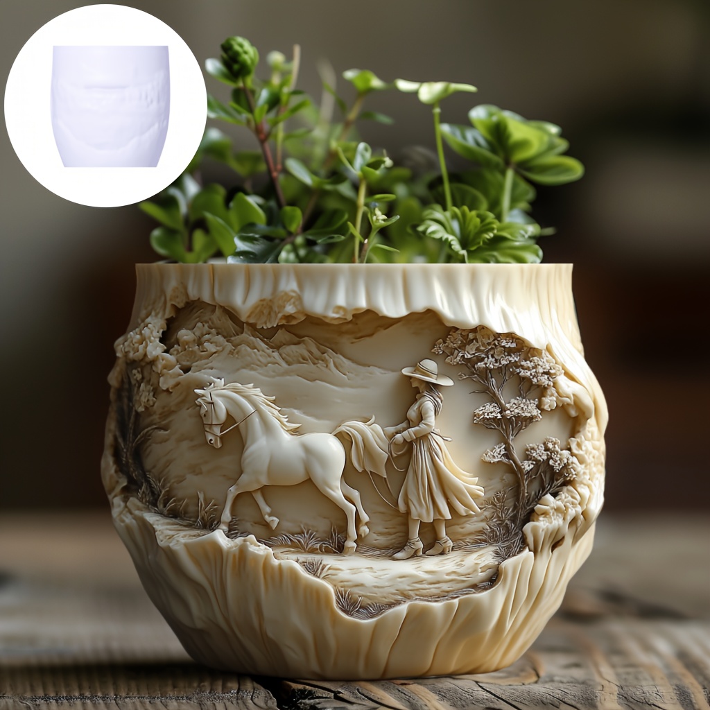 Beauty holding horse relief su - Potsticker Mold review and price
