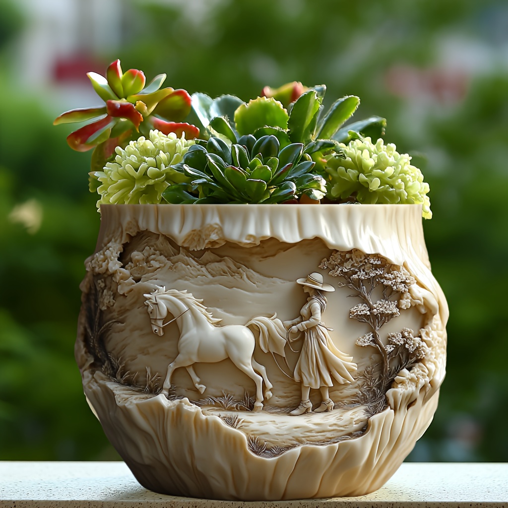 Beauty holding horse relief su - Potsticker Mold review and price