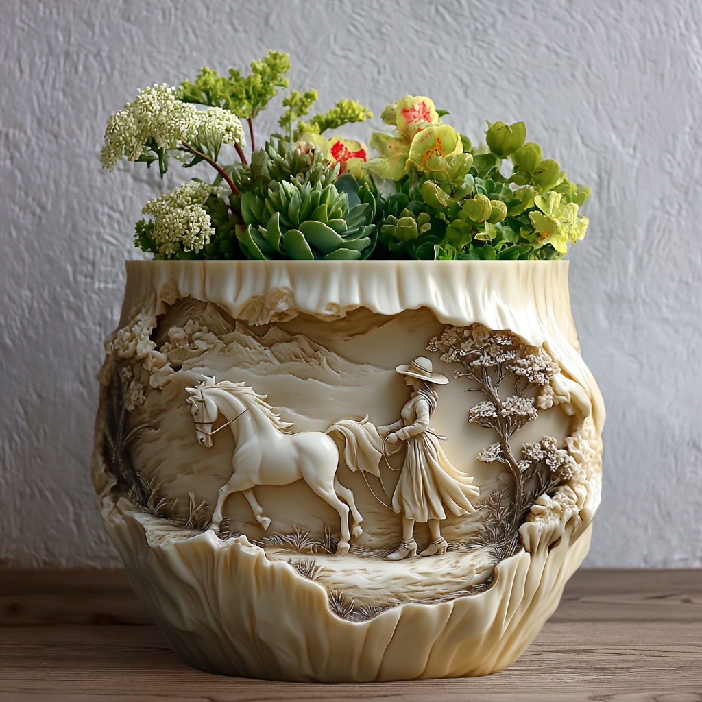 Beauty holding horse relief su - Potsticker Mold review and price