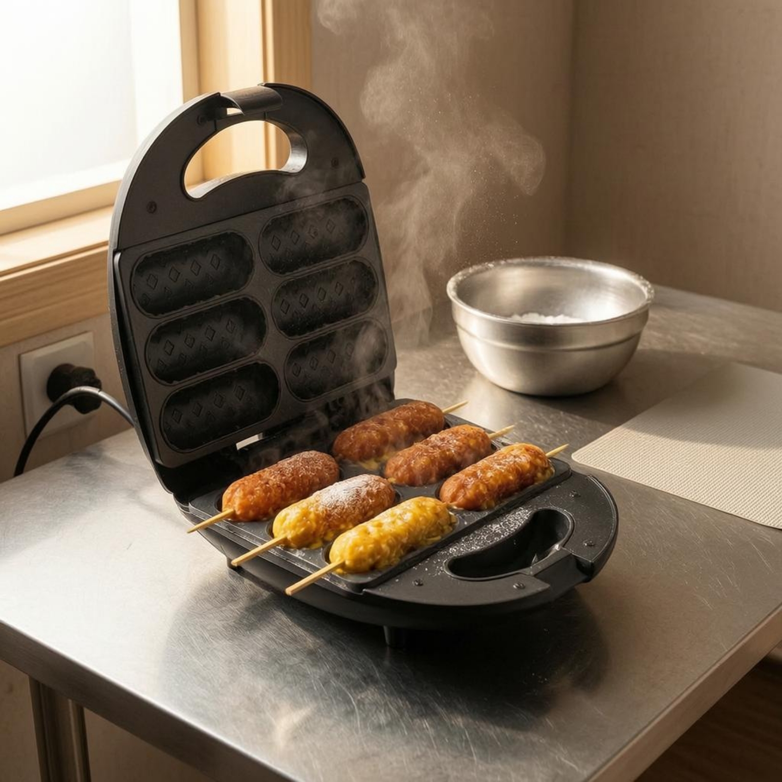 Corn Dog Maker Double-Sided He - Corn Dog Stick review and price