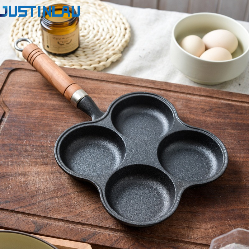 JUSTINLAU 2/4-Hole Cast Iron O - Egg Waffle Pan review and price