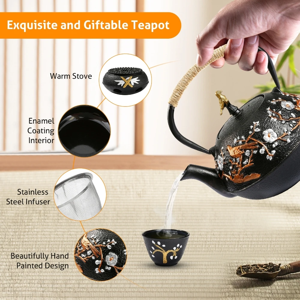 Cast Iron Teapot Set with Alco - Cast Iron Corn review and price