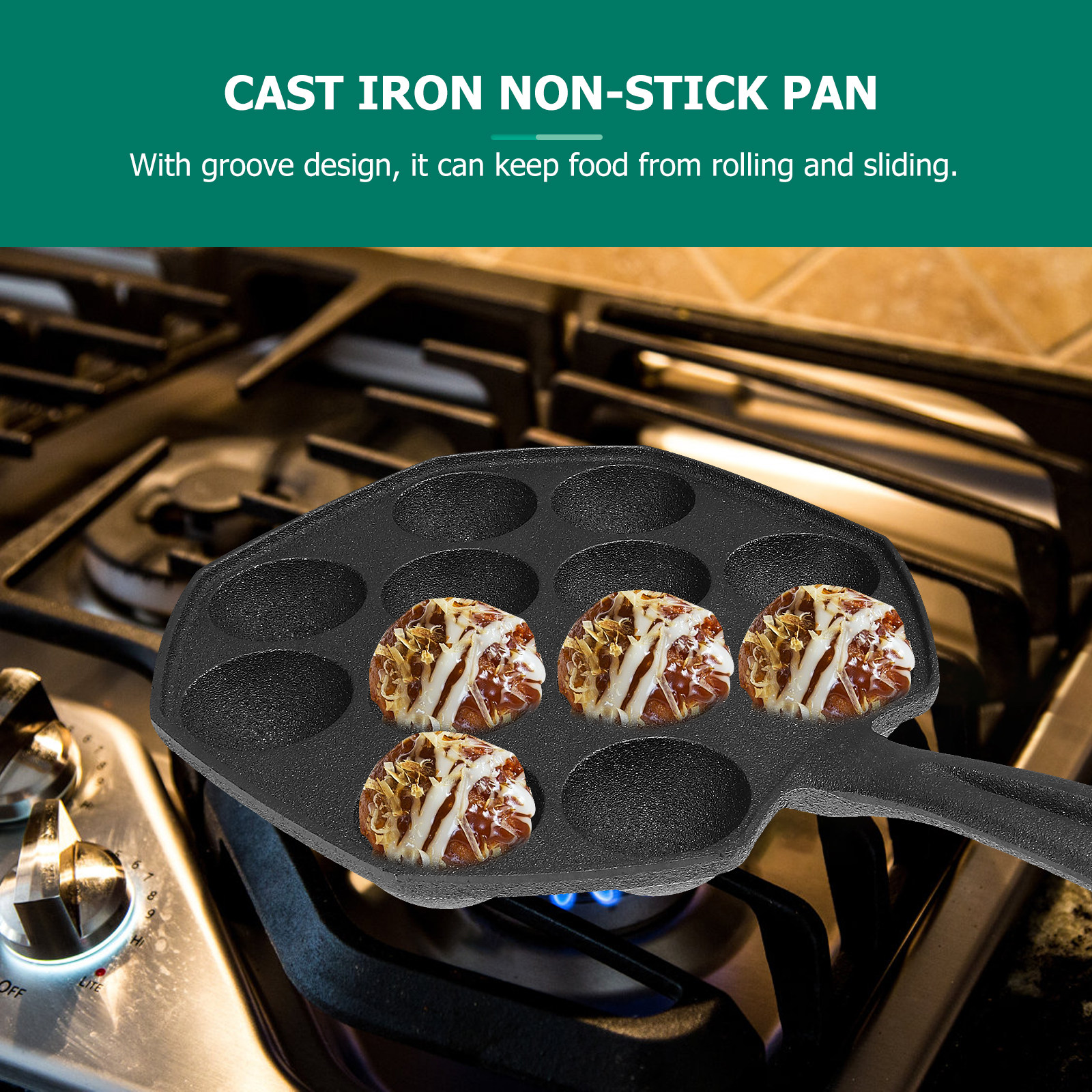 Takoyaki Pan 12 Molds Cast Iro - Takoyaki Grill Plate review and price